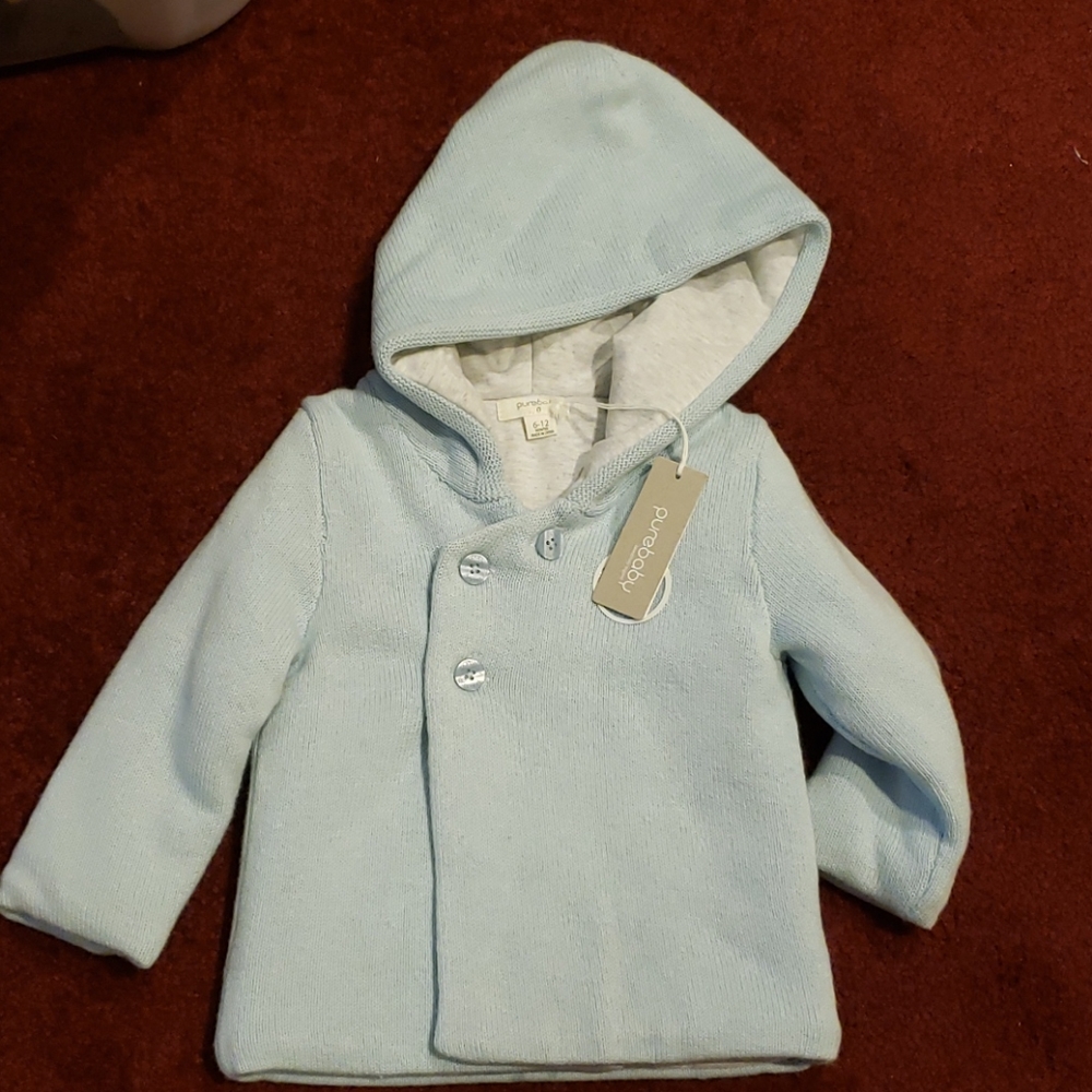 baby boy organic cotton/wool coat 6-12M